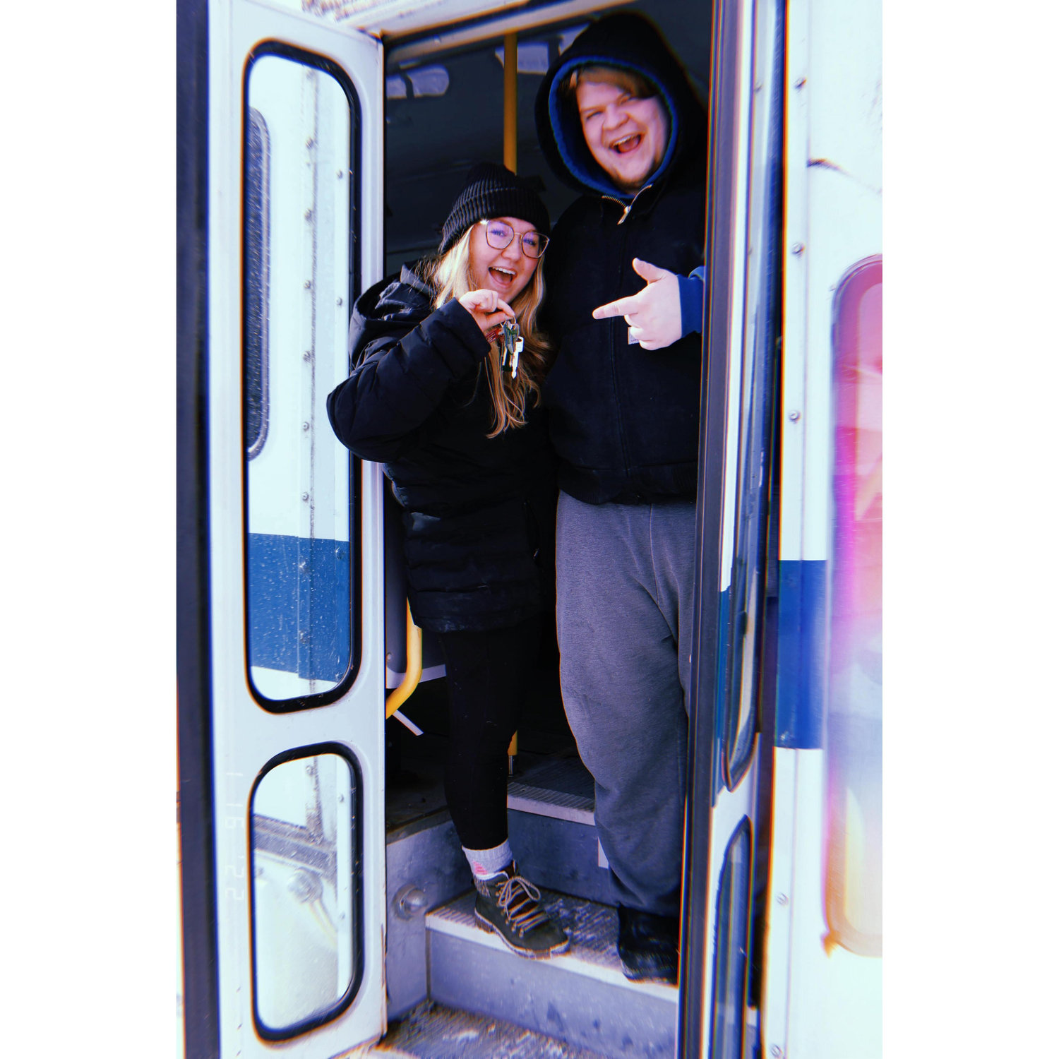 Excited after we bought out bus