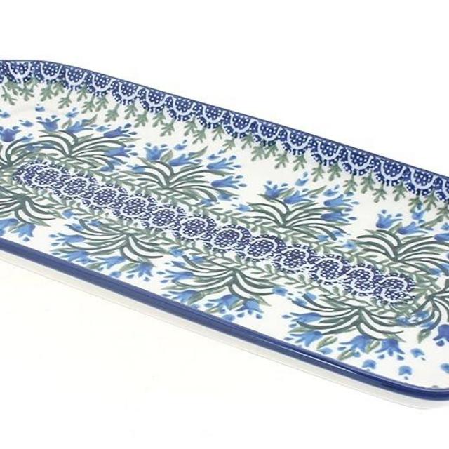 Blue Rose Polish Pottery Tulip Bouquet Bread Tray