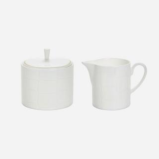 Alligator White Sugar & Creamer Set