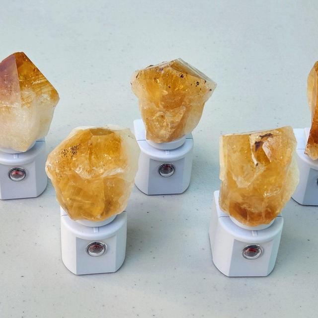 Citrine Crystal LED Gemstone Sensor Night...