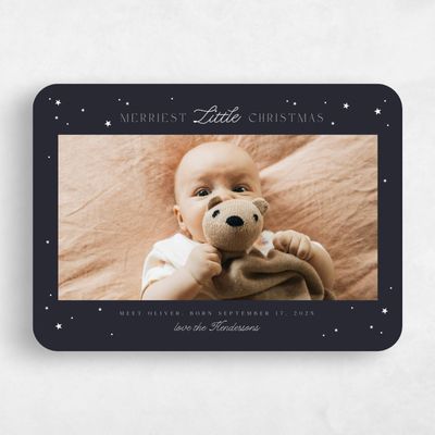 Black Rounded Holiday Card - Carina
