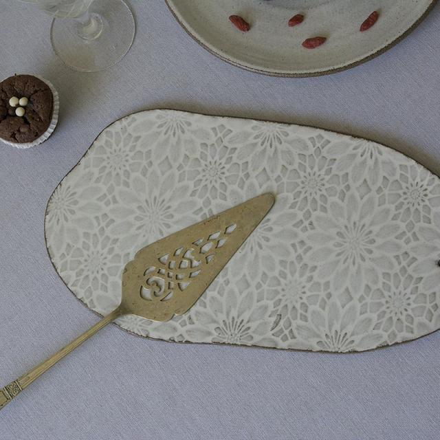 Rustic White Ceramic Cheese Platter