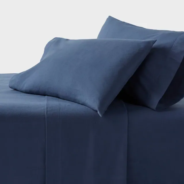 King Ultra Soft Flannel Sheet Set Navy - Threshold™