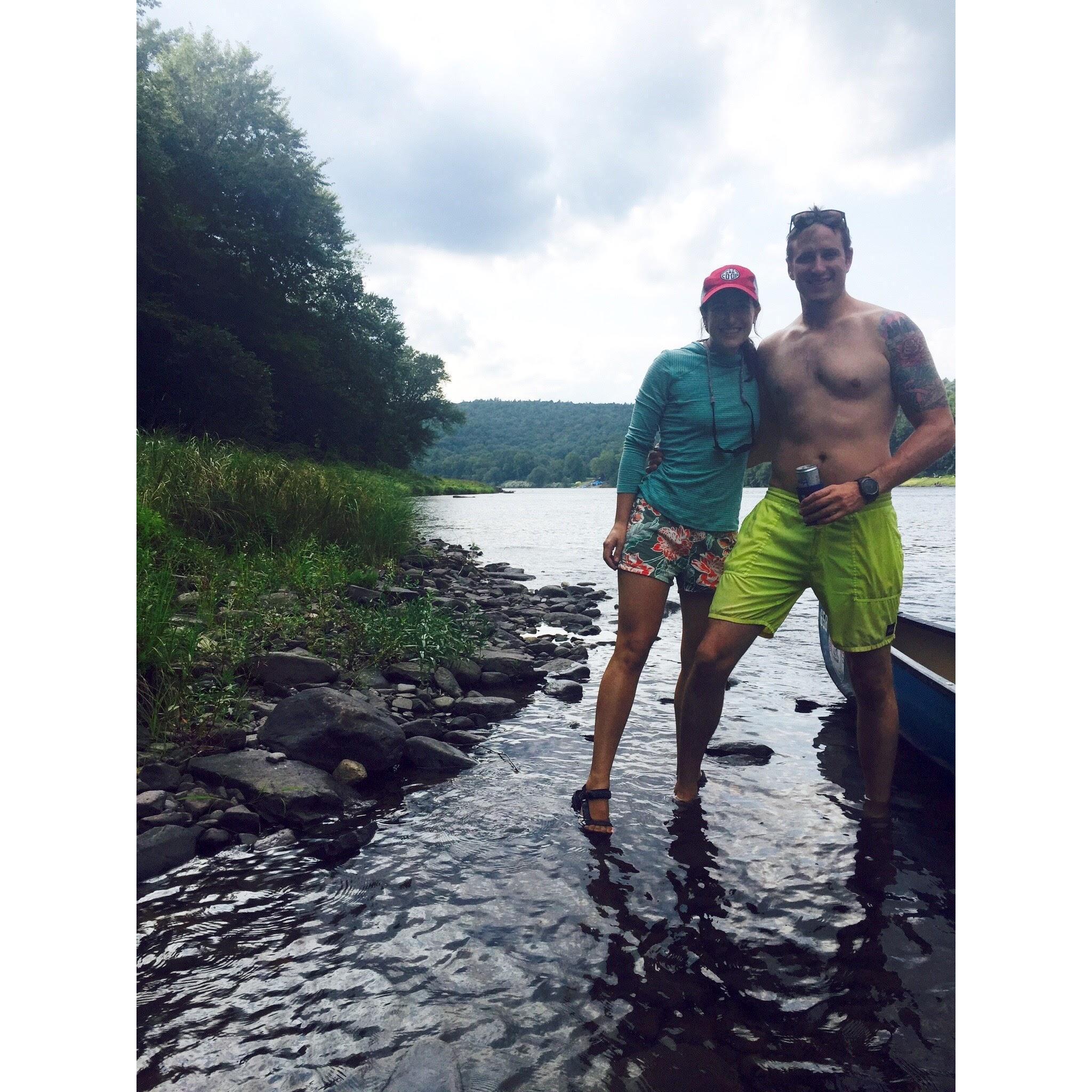 Canoeing with friends at the Delaware Water Gap