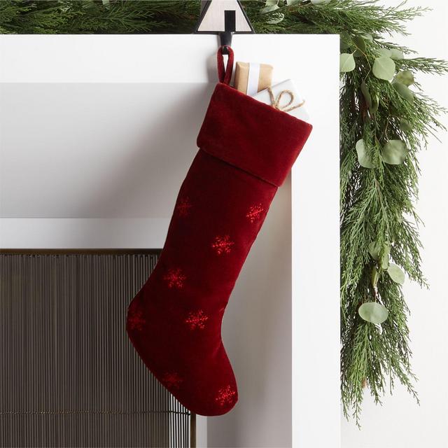 Red Holiday Snowflake Stocking