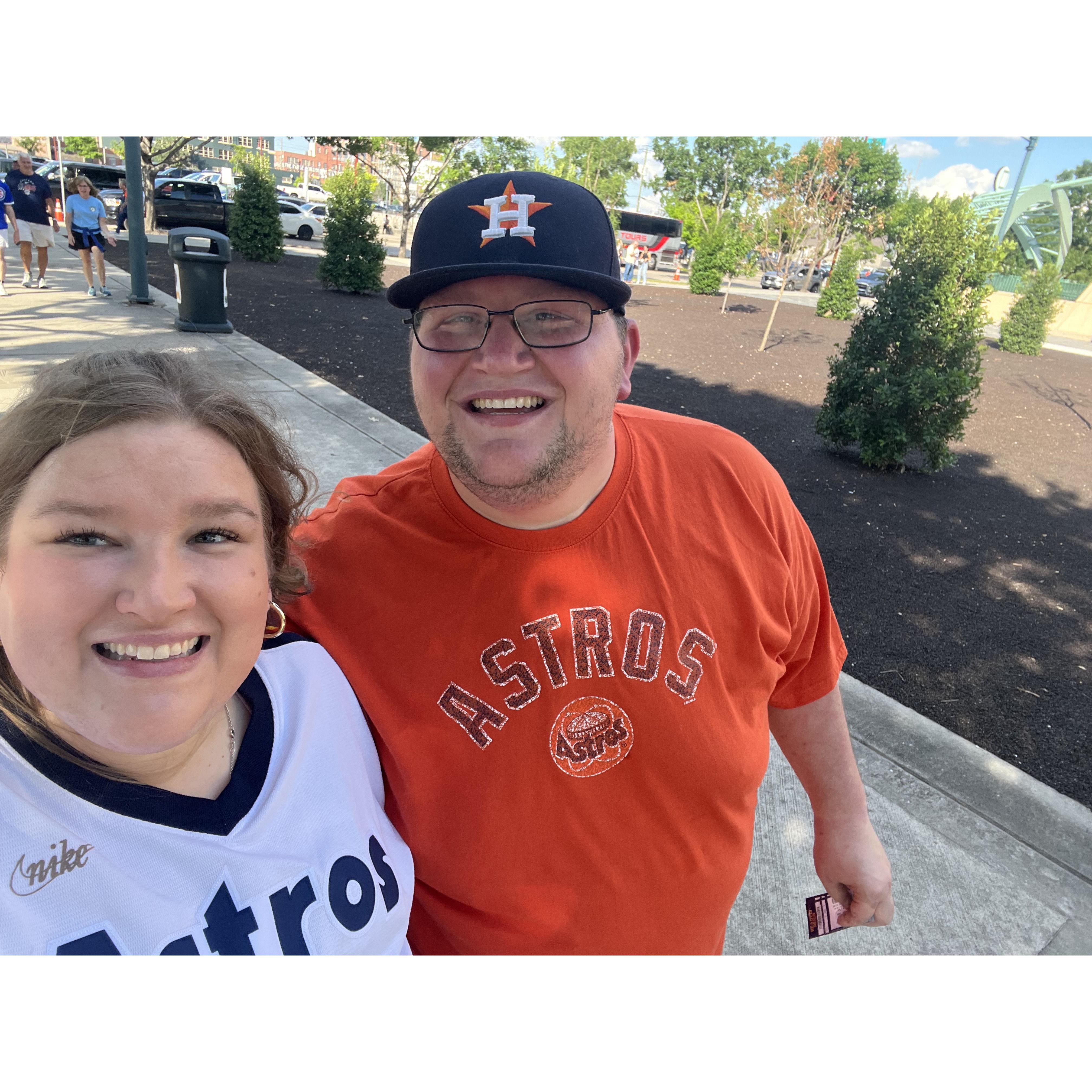 Our love of baseball & the Houston Astros led Gerald to propose at Minute Maid Park!
