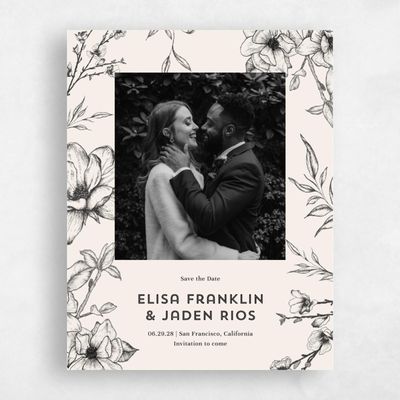 Linen, Beige Wedding Save the Date - Birkenfeld Photo