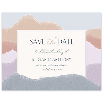 Lavender, Purple Wedding Digital Save the Date - Lysander Landscape