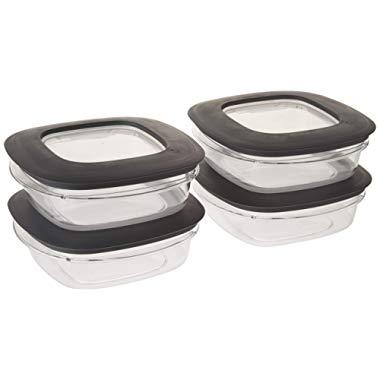 Rubbermaid Premier Food Storage Container, 3 Cup, Grey (4 Pack)