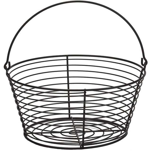 ittle Giant Large Metal Wire Egg Basket for Collecting, Carrying, Cooling, Washing, or Drying Up to 8 Dozen Fresh Chicken Eggs, Black