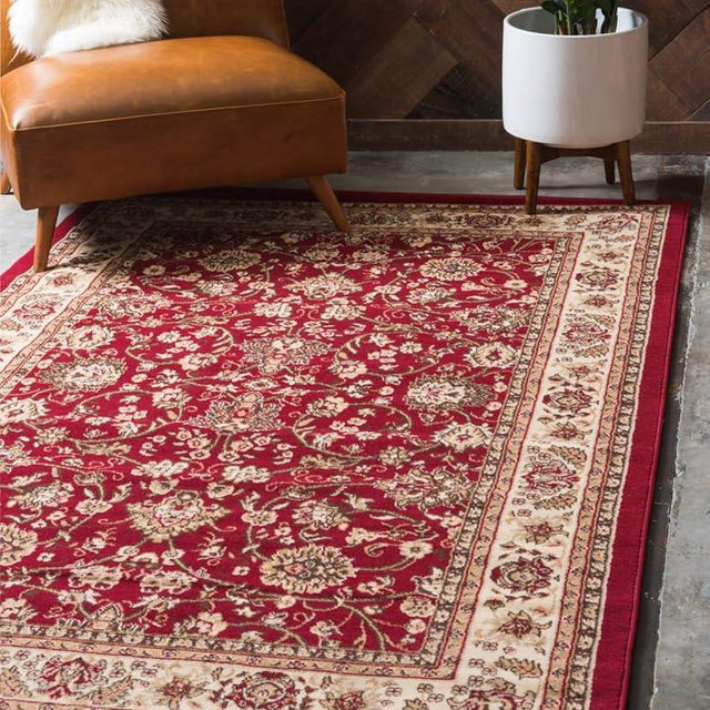 Unique Loom Sialk Hill Collection Area Rug - Washington (4' 1" x 6' 1" Rectangle, Burgundy/ Cream)