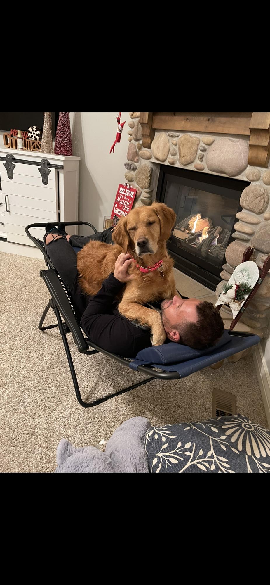 Typical evening at the Goodell house with Warren and Stella