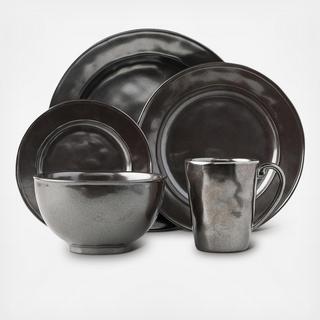 Pewter Stoneware 5-Piece Place Setting, Service for 1