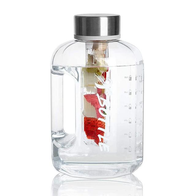 XBOTTLE Half Gallon Water Bottle, 84oz Water Bottle BPA Free Dishwasher Safe Hydration with Motivational Time Mark Leak-Proof 2.5L Water Bottle for Camping Workouts