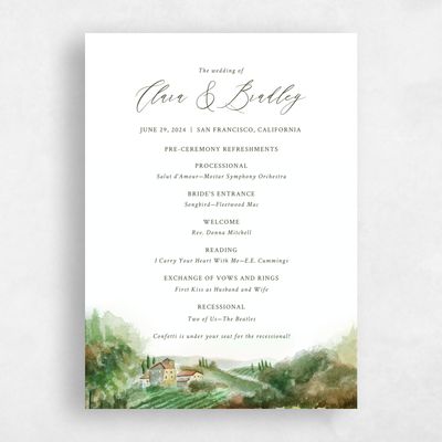 Multi-Colored Wedding Program - Hillpine