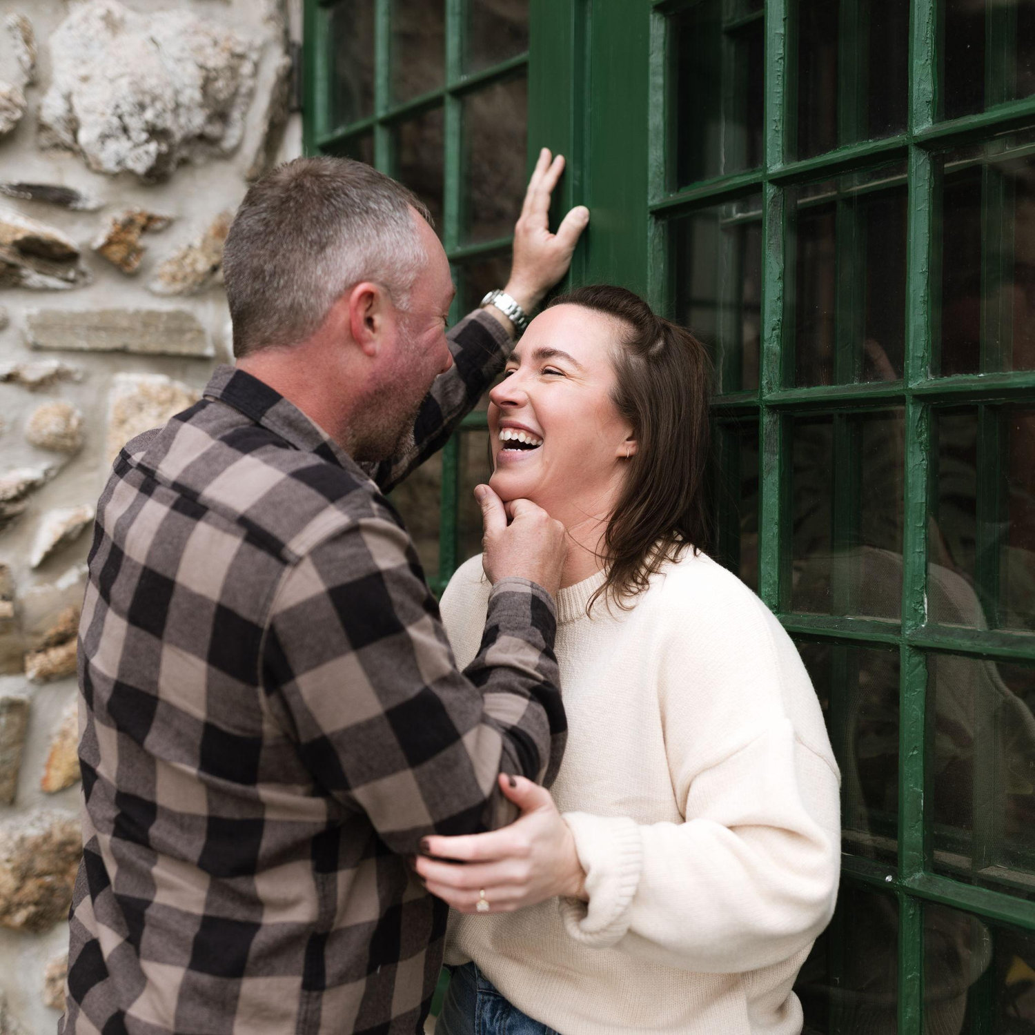 One of my favorite photos from our engagement photos, Greg saying something absolutely ridiculous I'm sure haha.