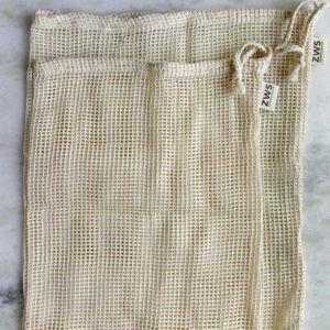 Set of 2: Mesh Produce Bag - Multiple Sizes - Zero Waste Net Bag