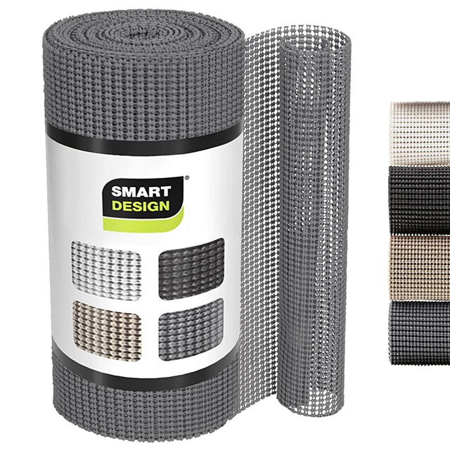Smart Design Classic Grip Shelf Liner - 12 Inch x 20 Feet - Non Adhesive, Strong Grip Bottom, Easy Clean Kitchen Drawer, Cabinet, Cupboard Dresser Protector Cover, Non Slip Rubber Mat - Graphite Gray