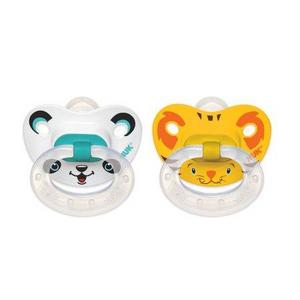 NUK Animal Faces 6-18 Months Orthodontic Pacifier 2-Pack - Yellow/Aqua - Walmart.com