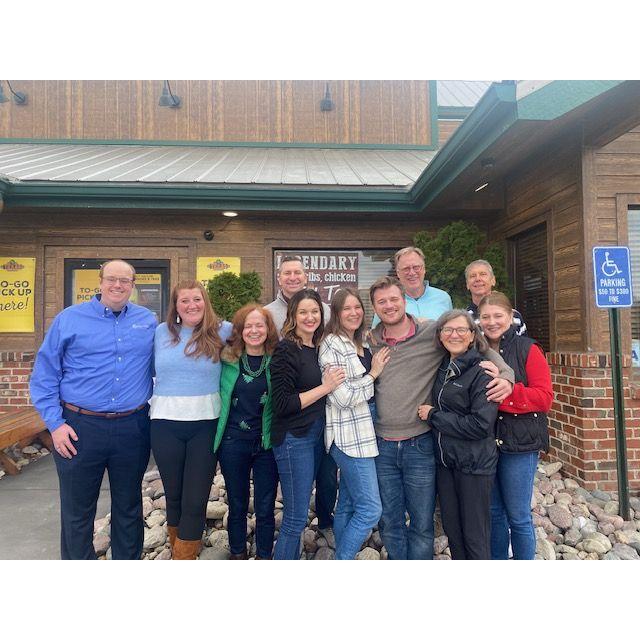 Engagement party with our families at Texas Roadhouse. Love them all.