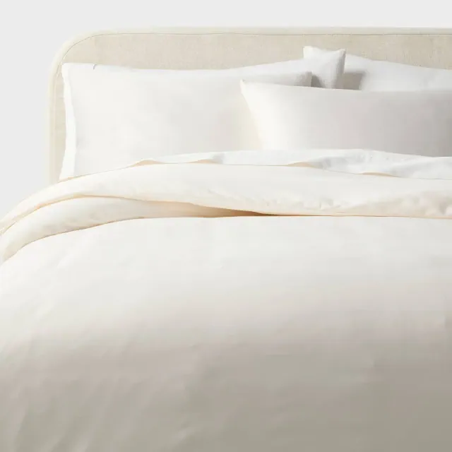 King Performance Sateen Duvet Cover and Sham Set Ivory - Threshold™