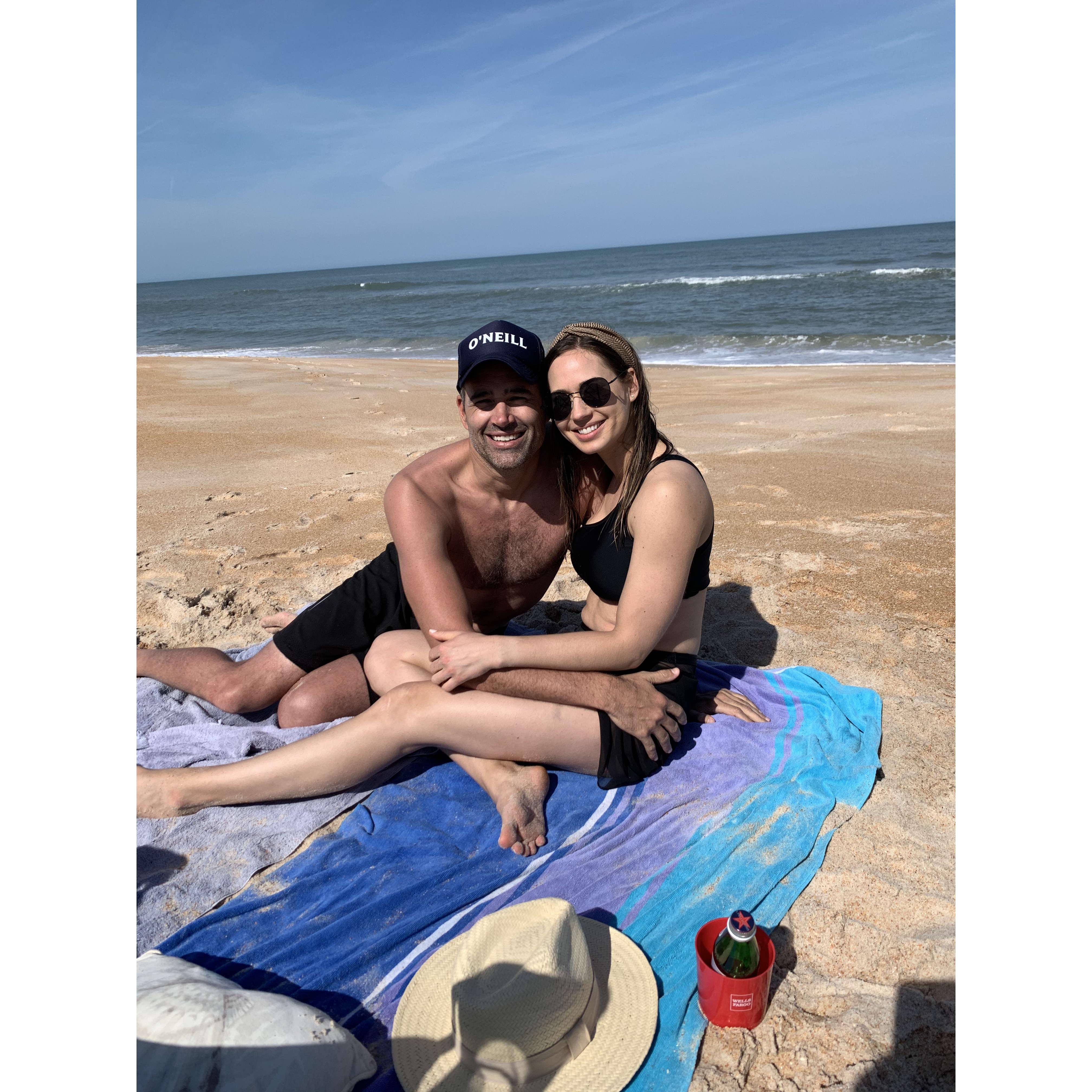 The Tant's "backyard:" Clarissa fell in love with the beaches of Flagler on her first trip to meet Tom and Barbara.
