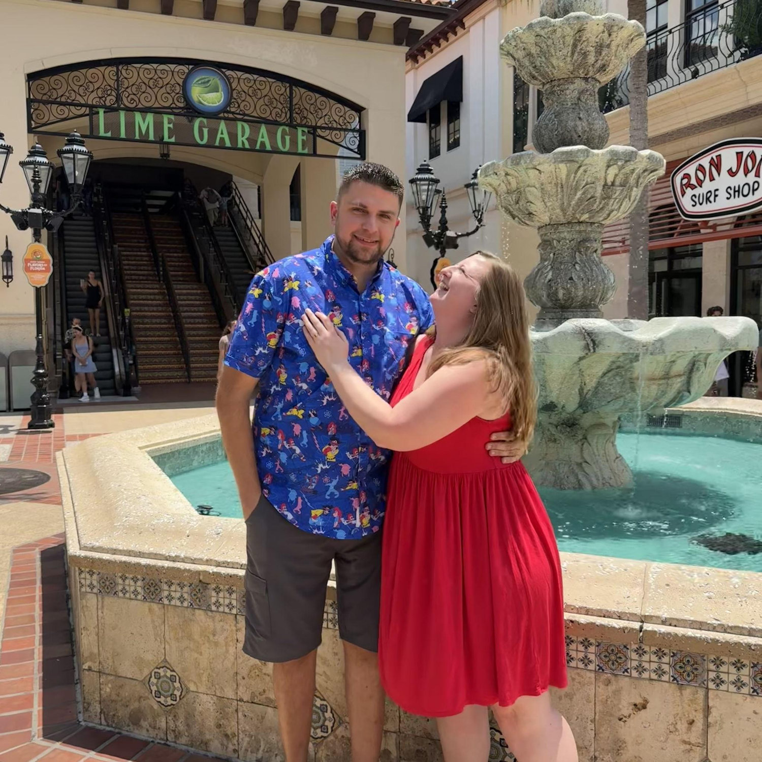 Outside of the Lime Parking Garage, where Steven proposed!
