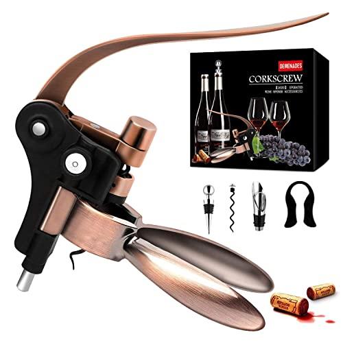 Rabbit Wine Bottle Opener-[2020 Upgraded] Rabbit Corkscrew Wine Opener Kit Set With Foil Cutter,wine Stopper And Extra Spiral, Professional Grade