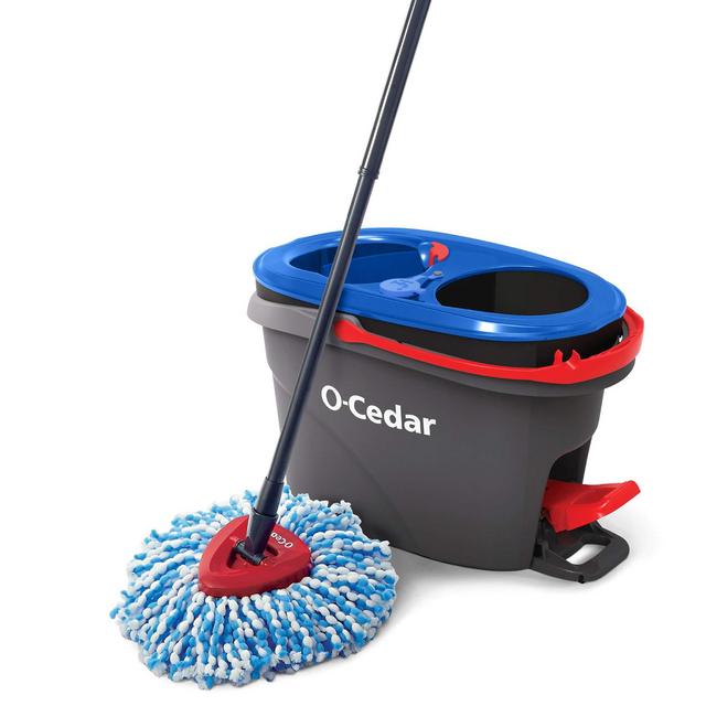 O-Cedar EasyWring RinseClean Microfiber Spin Mop Bucket Floor Cleaning System, Grey