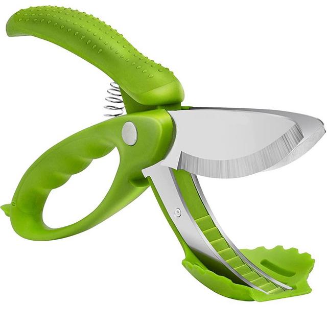 Upgraded Salad Scissors Tossing and Chopping Salad Chopper Heavy Duty Kitchen Salad Scissors Multifunction Double Blade Salad Cutting Tong Scissor Double Blade