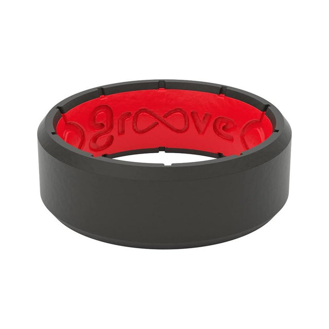 Groove Life Edge Silicone Ring - Breathable Rubber Wedding Rings for Men, Lifetime Coverage, Unique Design, Comfort Fit Ring