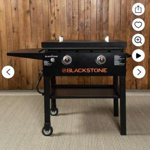 Blackstone Original Outdoor Griddle, 2-Burner 28" Propane Flat Top Grill with Hard Cover, Black