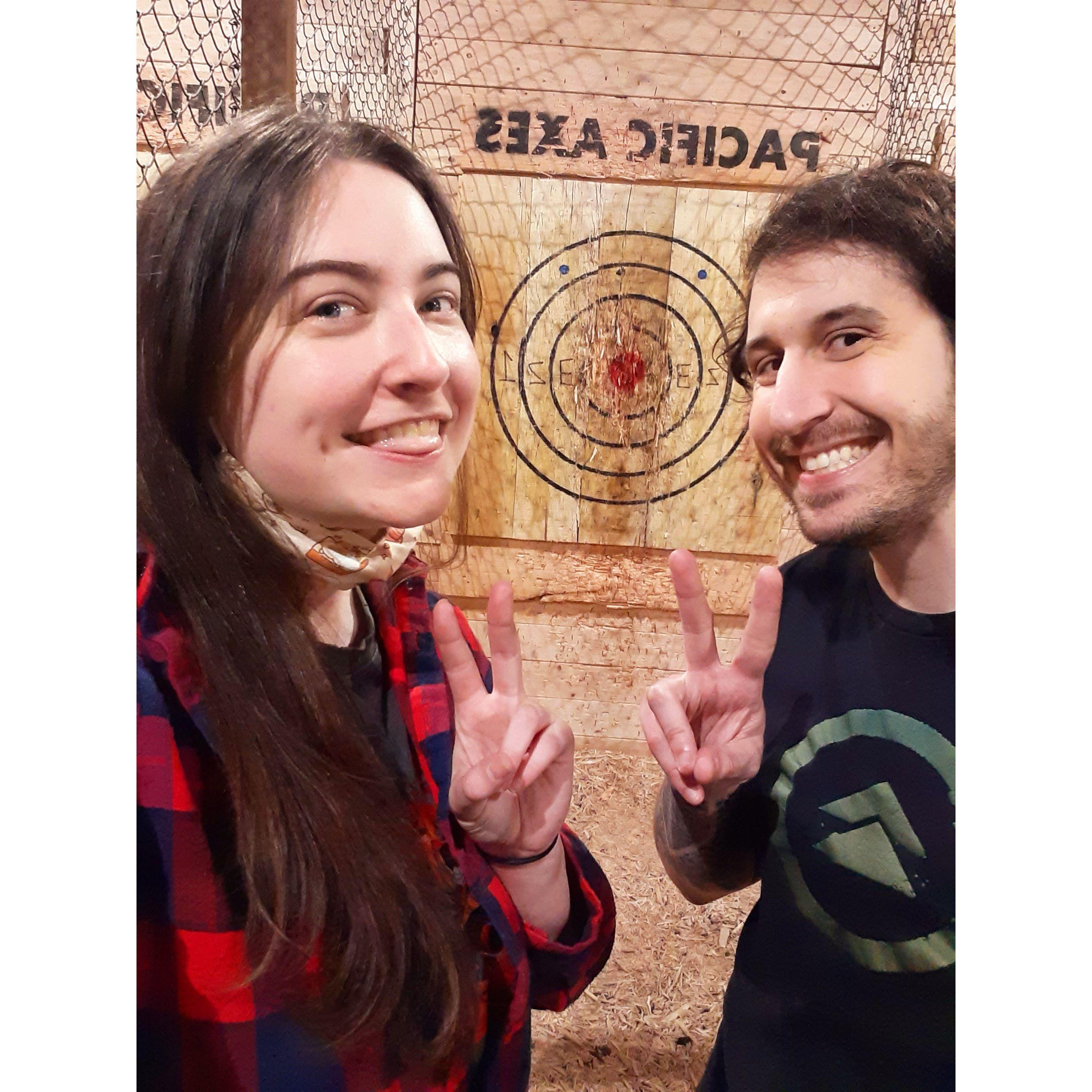 Axe throwing date day!
