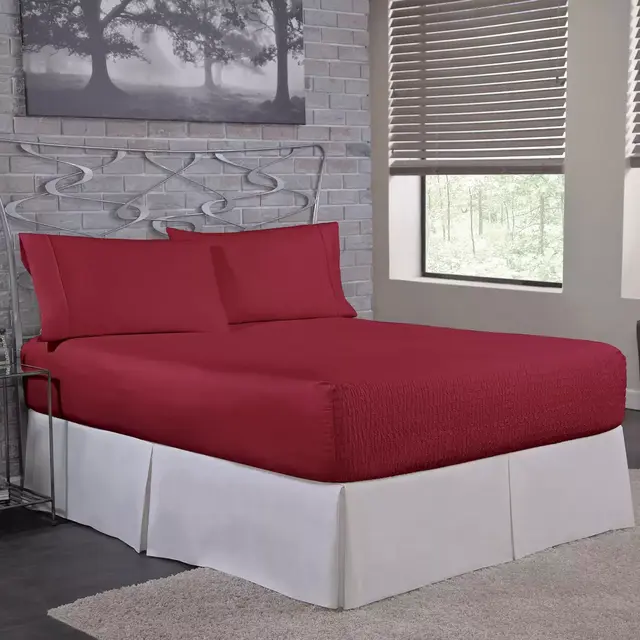 Bed Tite™ 300-Thread-Count Cotton Queen Sheet Set in Burgundy