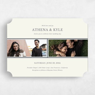 Grey Ticket Wedding Invitation - Weyers Photo