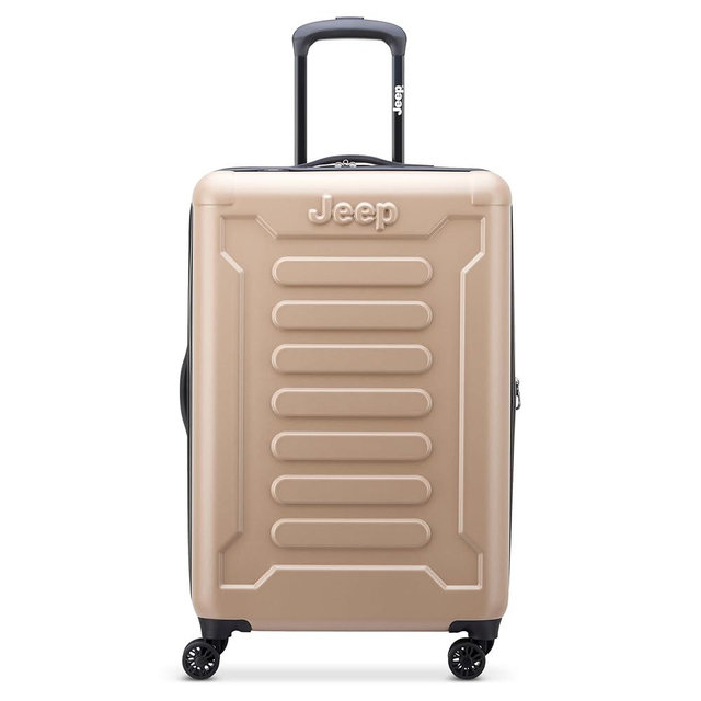 Jeep JH004C Hardside Expandable Luggage with Spinner Wheels, Beige, Checked-Medium 24 Inch