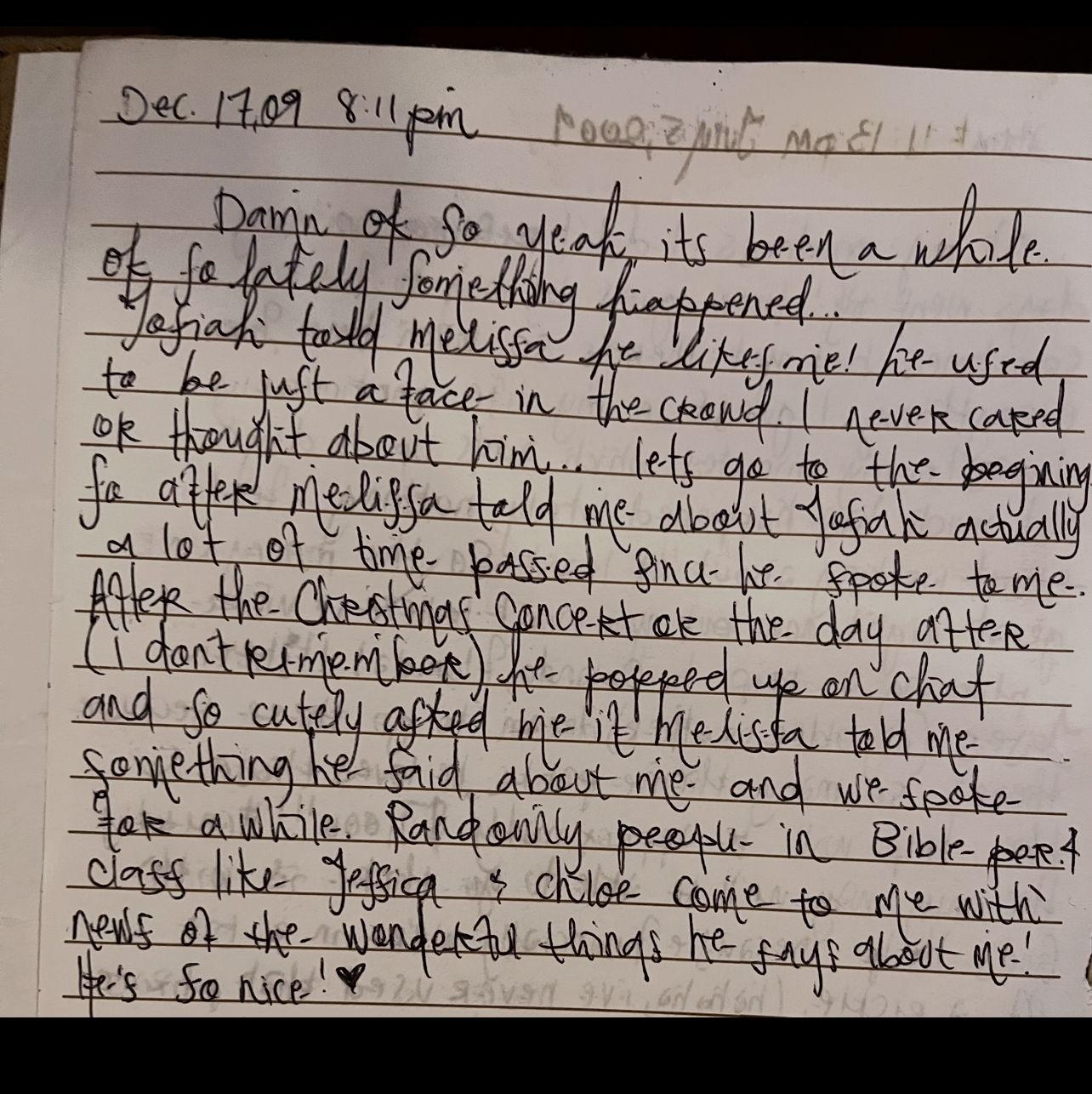 The First Time I Wrote About Josiah In My Diary