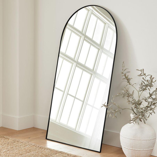Stowe Mirror Black O/S Floor Arch 36"x72"
