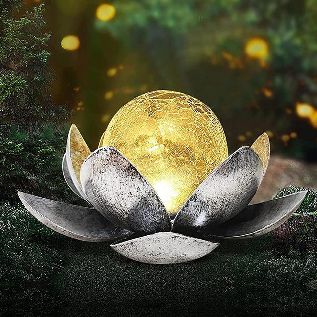 Solar Lights Outdoor Garden - Lotus Flower Decor Garden Solar Light Waterproof Solar Lights Outdoor Decorative for Table,Patio, Path,Yard ,Lawn,Walkway