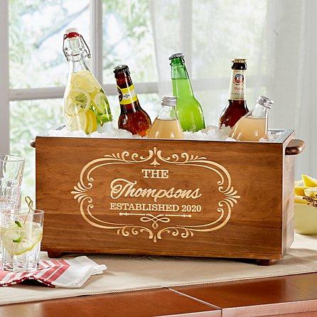 Wood Trough Beverage Chiller