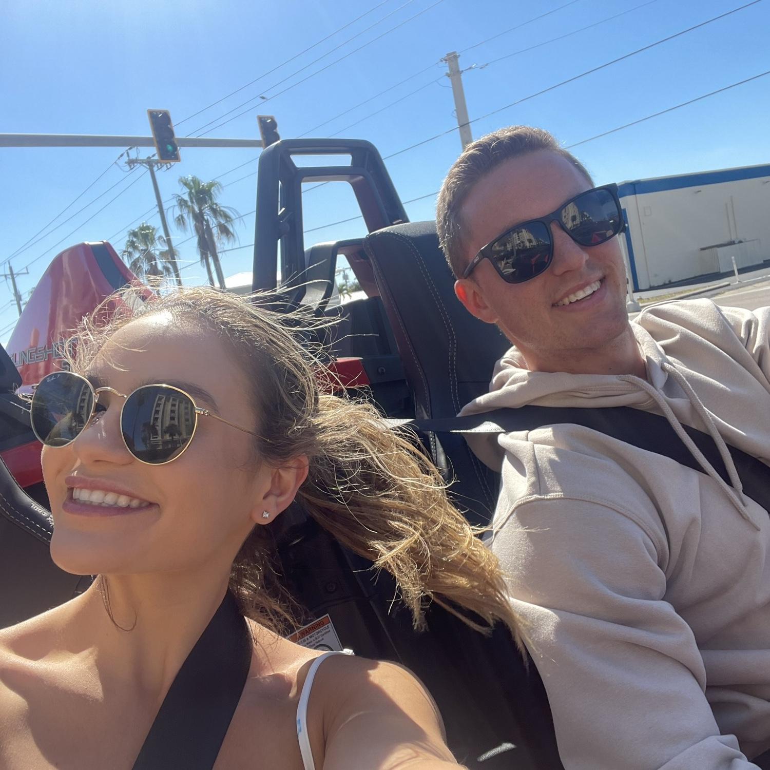 Our 2nd anniversary we celebrated in Cocoa Beach riding in style 🏎️