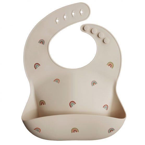 MushieSilicone Baby Bib - Rainbows