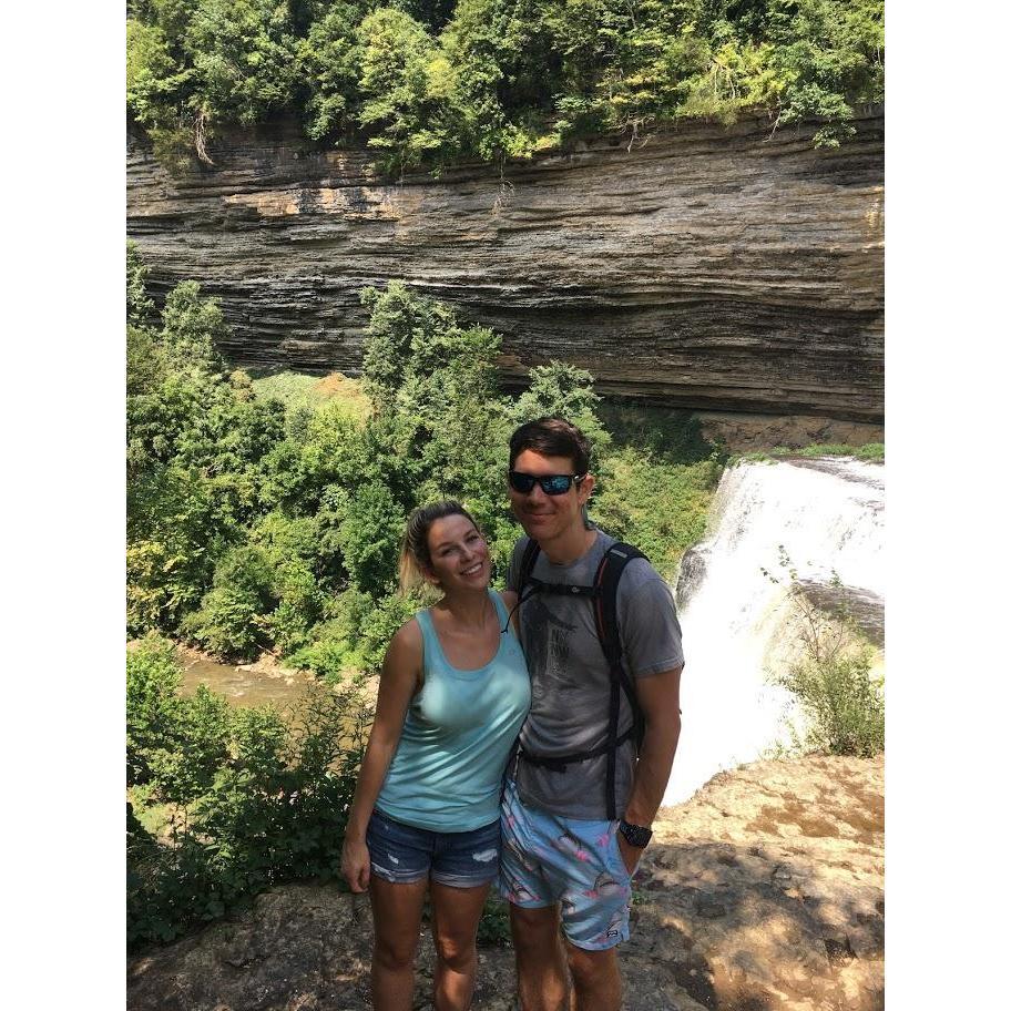 We enjoy hiking together. This is at Horsepound falls.