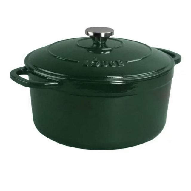 Lodge Cast Iron 6.5 Quart Enameled Cast Iron Dutch Oven, Emerald Green