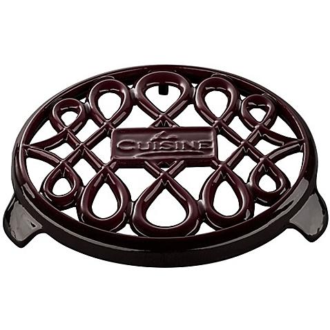 La Cuisine Cast Iron Round Trivet in Ruby