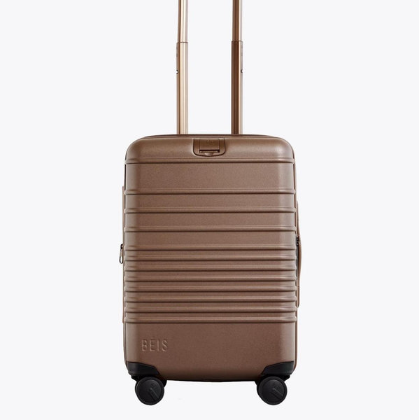 BÉIS 'The Carry-On Roller' in Maple - Brown Carry On Luggage & Hard Shell Suitcase