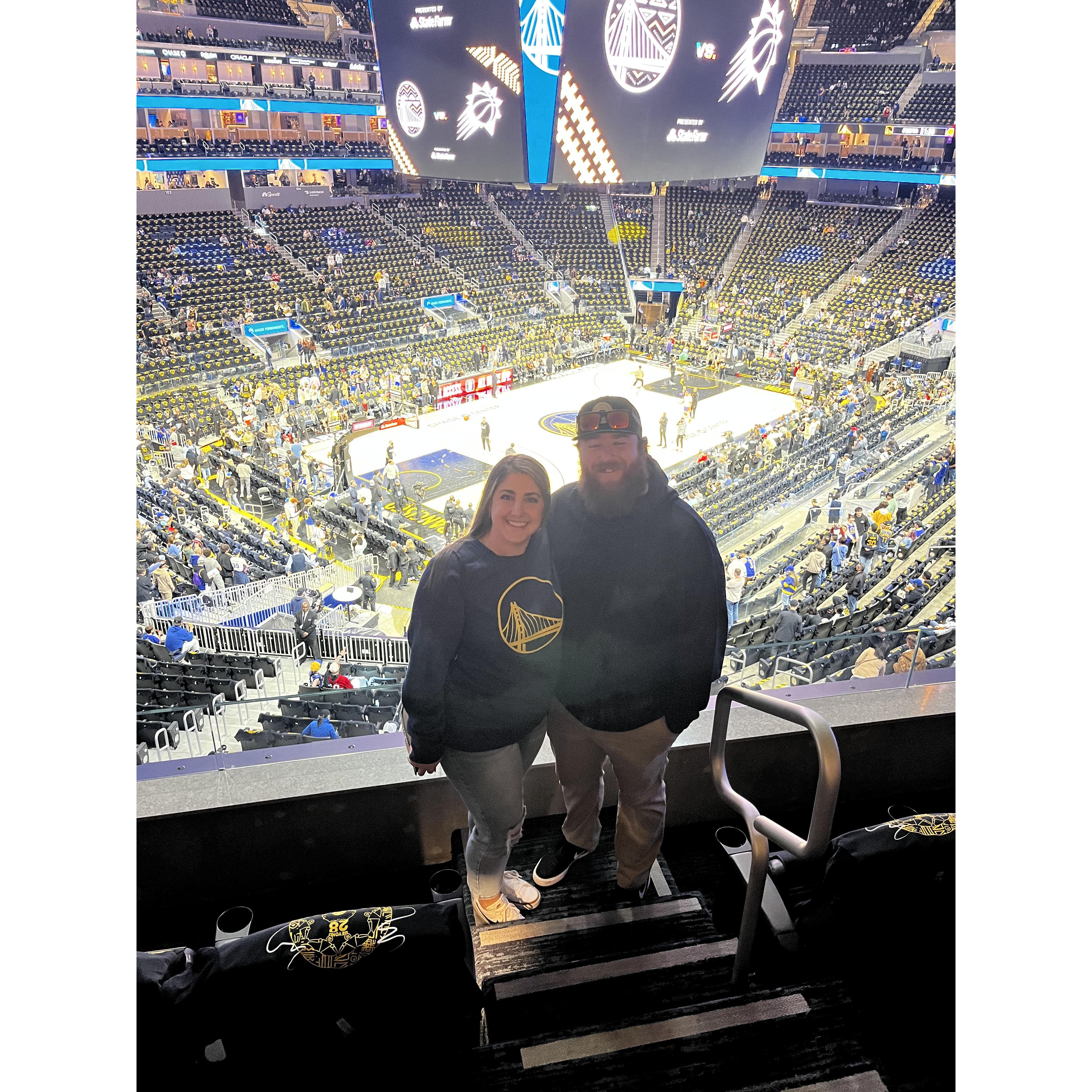 Suite tickets at Chase Center to watch the Warriors. We are so spoiled! San Francisco, CA 2024