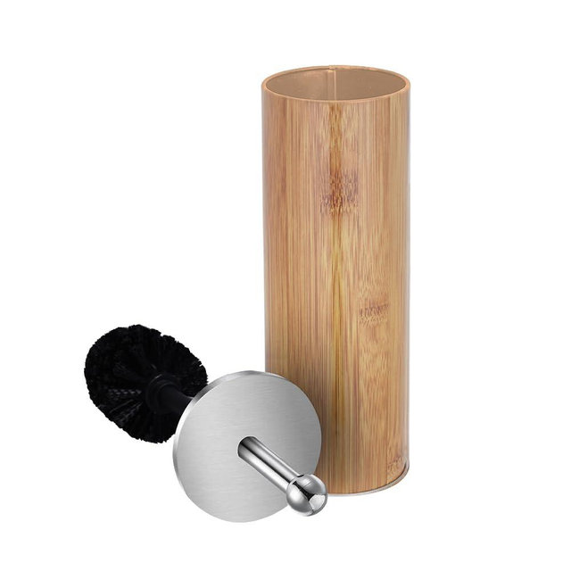 Zahari Home Woodland Toilet Bowl Brush and Holder, Metal, Natural