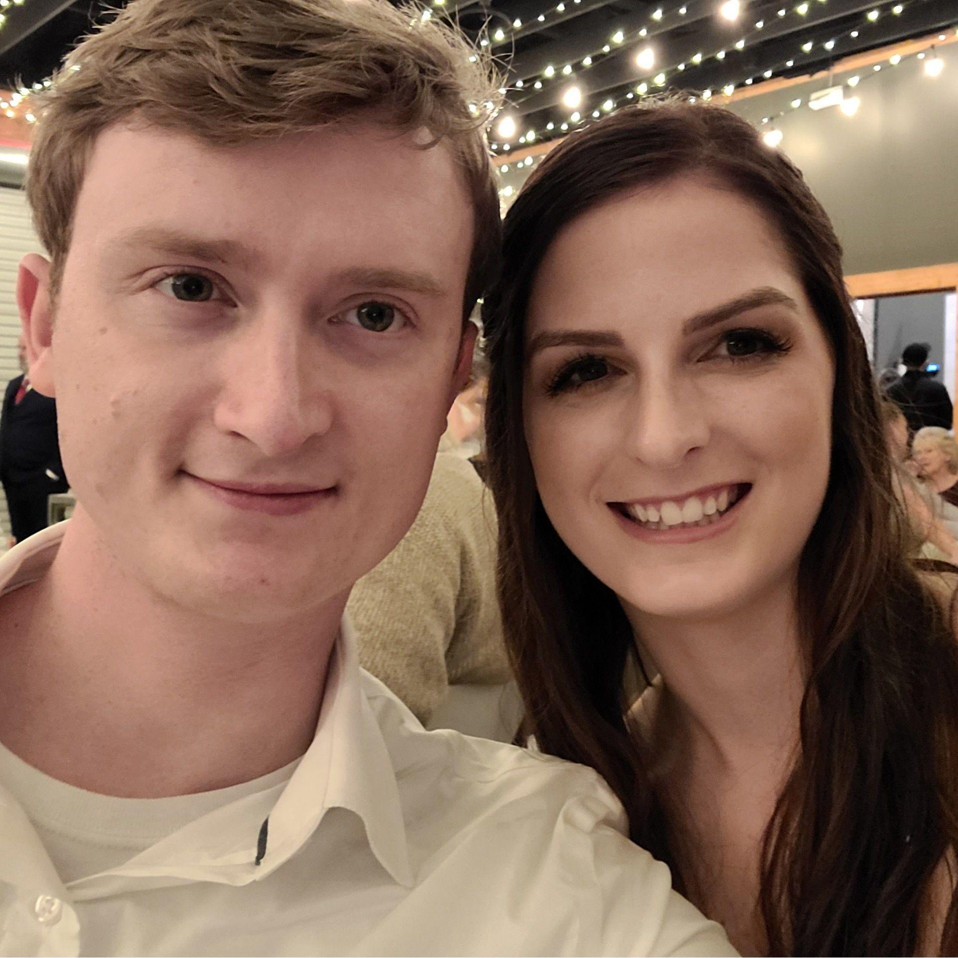 At our friends Eli and Brittany's wedding. Fun fact: Brittany is my Matron of Honor!