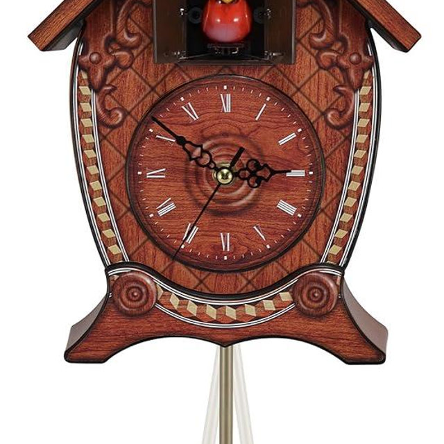 Mark Feldstein & Associates Traditional Chalet Style Singing Cardinal Tabletop Wall Sound Cuckoo Clock 17 x 8 x 5 inches